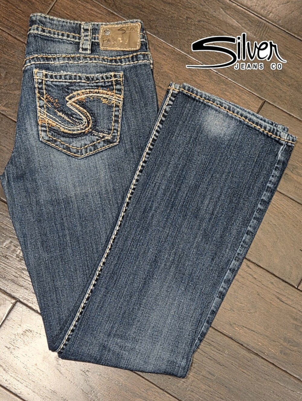 Womens Aiko Bootcut Silver Jeans 30W 33L
